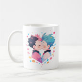 Niedlich Kissing Anime Boys Kaffeetasse (Links)