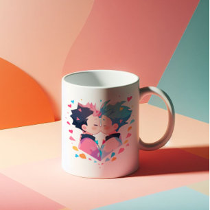 Niedlich Kissing Anime Boys Kaffeetasse