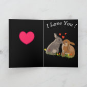 Niedlich Kissing Bunnies Valentines Feiertagskarte (Innenseite)
