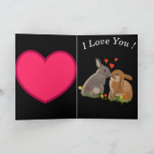 Niedlich Kissing Bunnies Valentines Feiertagskarte (Innenseite)