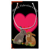 Niedlich Kissing Bunnies Valentines Kleine Geschenktüte (Rückseite)