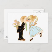 Niedlich Kissing Couple Postkarte (Vorne/Hinten)