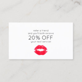 Niedlich Kissing Lips Kundenreferenz Empfehlungskarte