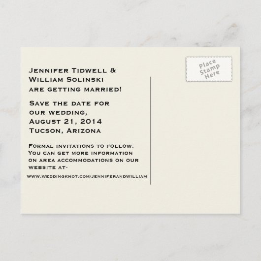 Niedlich Kissing Lizards Wedding Save the Date Ankündigungspostkarte (Rückseite)