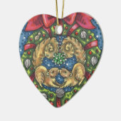 NIEDLICH KISSING SQUIRRELS UNTER MISTLETOE, ABER S KERAMIK ORNAMENT (Links)