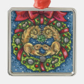 NIEDLICH KISSING SQUIRRELS UNTER MISTLETOE, ABER S ORNAMENT AUS METALL (Vorne)