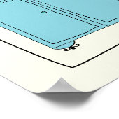 Niedlich Kitchen Illustration Blau Personalisierte Poster (Ecke)