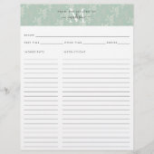 Niedlich Kitchen Monogram Aquamarin Floral Botanis (Vorderseite)