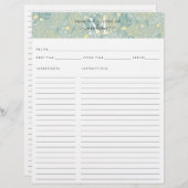 Niedlich Kitchen Monogram Aquamarin Floral Botanis (Vorne/Hinten)