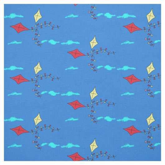 Niedlich Kite Blue Kids Pattern Stoff (Muster)
