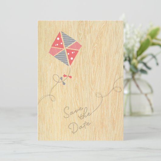 Niedlich Kite Save the Date (Stehend Vorderseite)