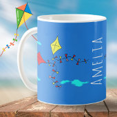 Niedlich Kite Zeichnend Cloud Kids Name Kaffeetasse