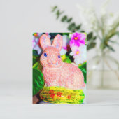 Niedlich Kitschy Bunny Rabbit Postkarte (Stehend Vorderseite)