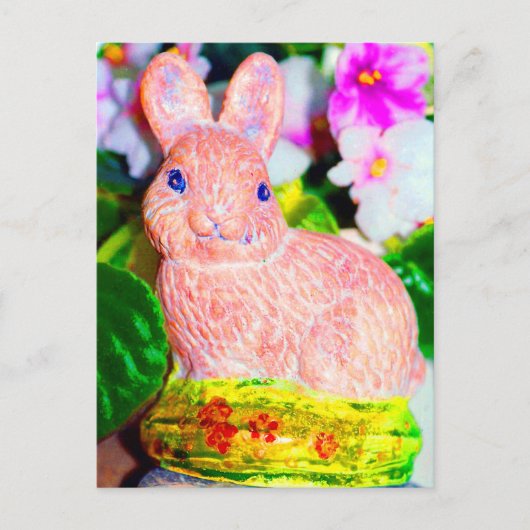 Niedlich Kitschy Bunny Rabbit Postkarte (Vorderseite)