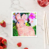 Niedlich Kitschy Bunny Rabbit Serviette (Beispiel)