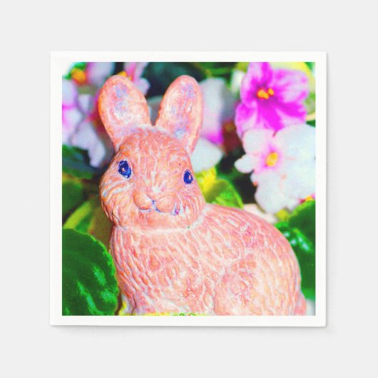 Niedlich Kitschy Bunny Rabbit Serviette (Vorderseite)