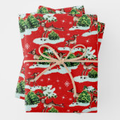 Niedlich Kitschy Retro Christmas Reindeer Geschenkpapier Set (Beispiel)