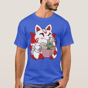 Niedlich Kitsune Ramen Bowl Japanischer Noodle Kaw T-Shirt