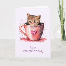 Niedlich Kitten am Valentinstag Karte