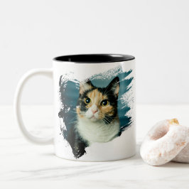 Niedlich Kitten Artwork Zweifarbige Tasse