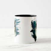 Niedlich Kitten Artwork Zweifarbige Tasse (Mittel)