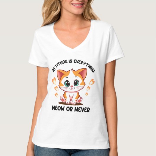 Niedlich Kitten Attitude T - Shirt (Vorderseite)