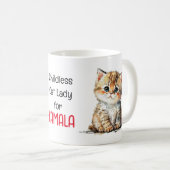Niedlich Kitten auf einer kinderlosen Katze Lady f Kaffeetasse (VorderseiteRechts)