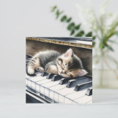 Niedlich Kitten auf Piano Keys Blank Karte (Stehend Vorderseite)