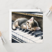 Niedlich Kitten auf Piano Keys Blank Karte (Vorderseite/Rückseite Beispiel)