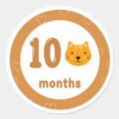 Niedlich Kitten Baby Monthly Meilenstein Runder Aufkleber (Vorderseite)