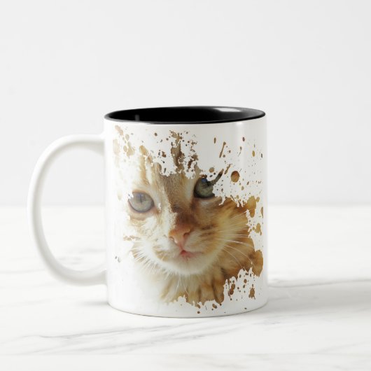 Niedlich Kitten | Bestes Geschenk für Katzenbesitz Zweifarbige Tasse (Links)