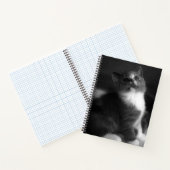 Niedlich Kitten Black and White Portrait Foto Notizblock (Innenseite)