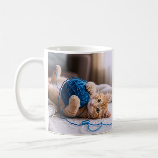 Niedlich Kitten Blue Kaffeetasse (Links)