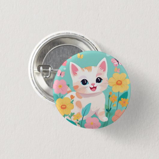 Niedlich Kitten Button (Vorne & Hinten)