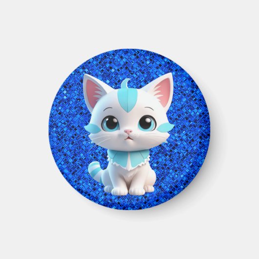 Niedlich Kitten Cartoon 3D Design-38063 Magnet (Vorne)
