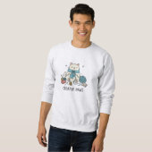 Niedlich Kitten Cartoon Line Katzenliebhaber Illus Sweatshirt (Vorne ganz)