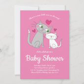 Niedlich Kitten Cat Baby Showmama und Baby Einladung (Vorderseite)
