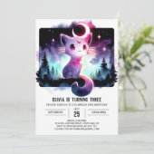 Niedlich Kitten Cat Birthday Einladung (Stehend Vorderseite)