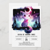 Niedlich Kitten Cat Birthday Einladung (Vorne/Hinten)