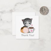 Niedlich Kitten Cat Coffee Vielen Dank Note Karte (Vorderseite/Rückseite Beispiel)