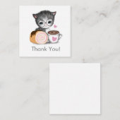 Niedlich Kitten Cat Coffee Vielen Dank Note Karte (Vorne/Hinten)