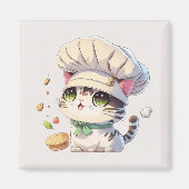 Niedlich Kitten Cat Koch Illustration Magnet (Vorne)