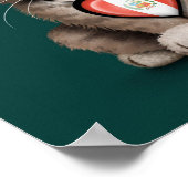 Niedlich Kitten Cat mit peruanischem Flaggenherz,  Poster (Ecke)