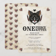 Niedlich Kitten Cat Rockabilly Tattoo 1. Geburtsta