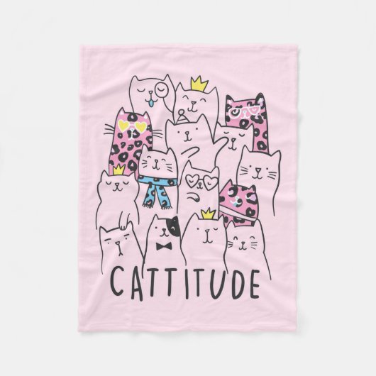 Niedlich Kitten Cattitude | Cat Lovers Gift Fleecedecke (Vorderseite)