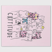 Niedlich Kitten Cattitude | Cat Lovers Gift Geschenkpapier (Flach)