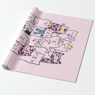 Niedlich Kitten Cattitude Cat Lovers Gift Geschenkpapier