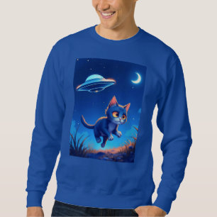 Niedlich Kitten Chased durch ein UFO Sweatshirt