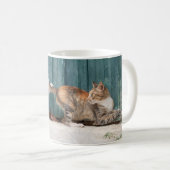 Niedlich Kitten Chasing Mama Schwanz Funny Cat Fot Kaffeetasse (VorderseiteRechts)