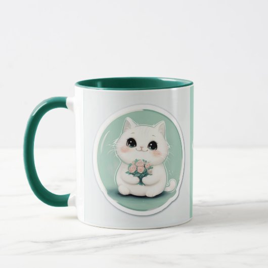 Niedlich Kitten Chat Kaffee Personalisiert Tasse (Links)